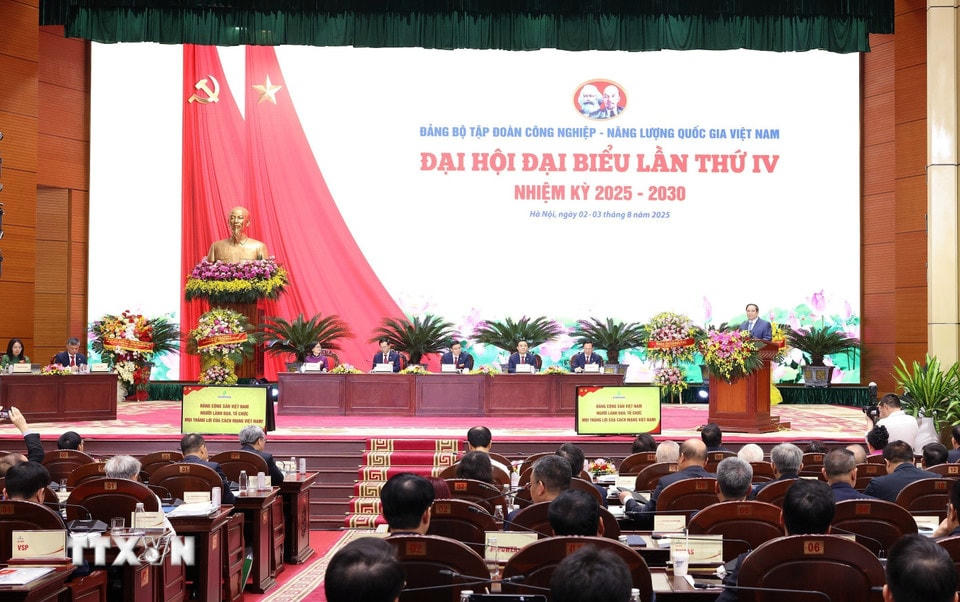 Đại hội đại biểu Đảng bộ Tập đoàn Công nghiệp-Năng lượng Quốc gia nhiệm kỳ 2025-2030. (Ảnh: Quốc Khánh/TTXVN)