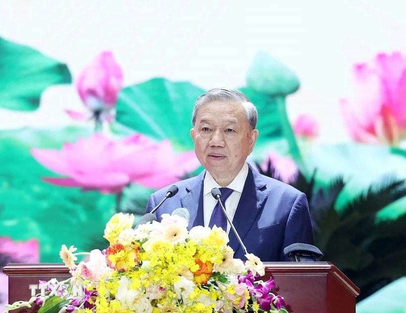 Tổng Bí thư Tô Lâm phát biểu. (Ảnh: Thống Nhất/TTXVN)