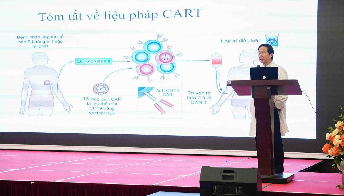 GS.Liêm cho biết: Liệu pháp CAT-T giúp người bệnh được trang bị thêm “vũ khí mạnh” để chiến đấu tiêu diệt tế bào ung thư.