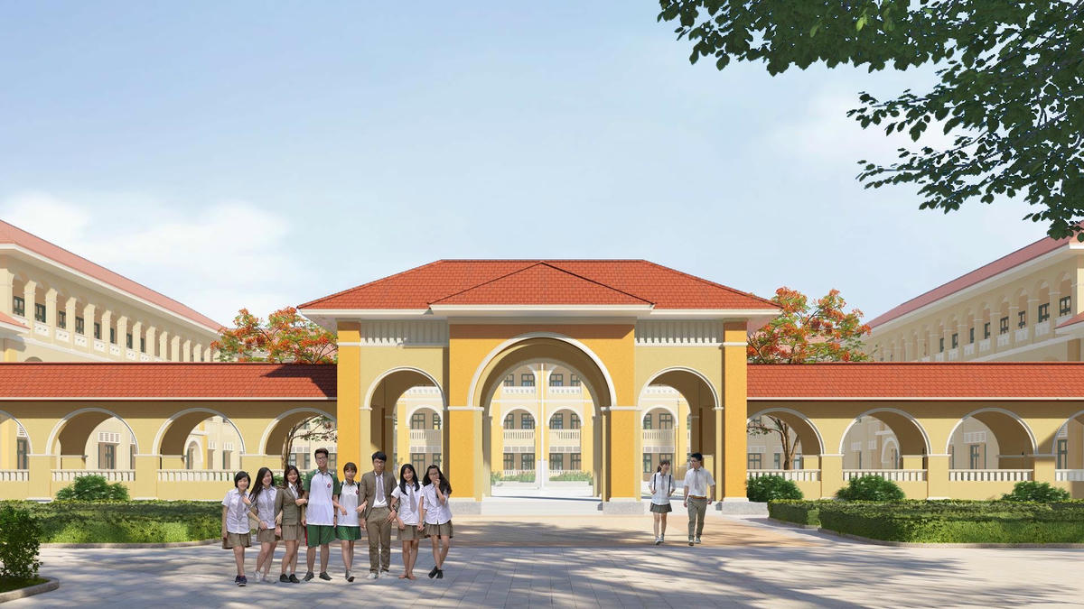 Phối cảnh 3D trường THPT Võ Văn Tần.