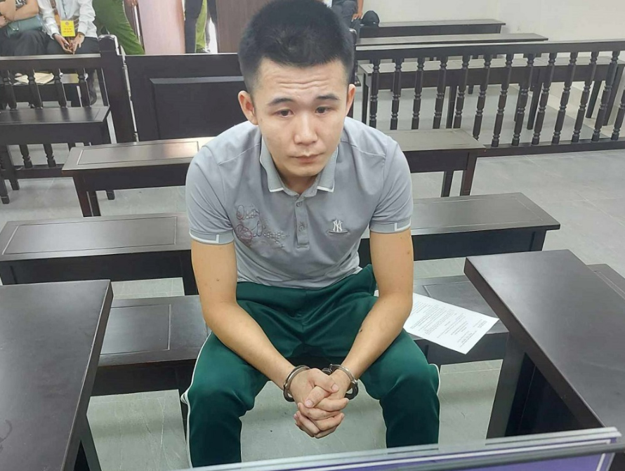 Hà Văn Vụ tại phiên tòa.