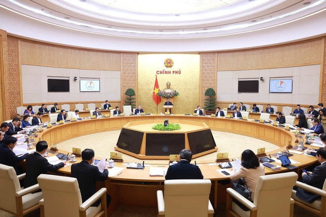 Phiên họp Chính phủ chuyên đề về xây dựng pháp luật tháng 1/2025. (Ảnh: Dương Giang/TTXVN) thu-tuong-xay-dung-phap-luat-2.jpg