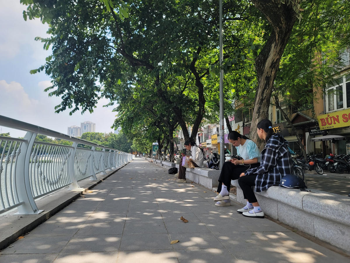 Toàn bộ vỉa hè cũ hư hỏng, xuống cấp đã được thay thế bằng gạch bê tông giả đá. 