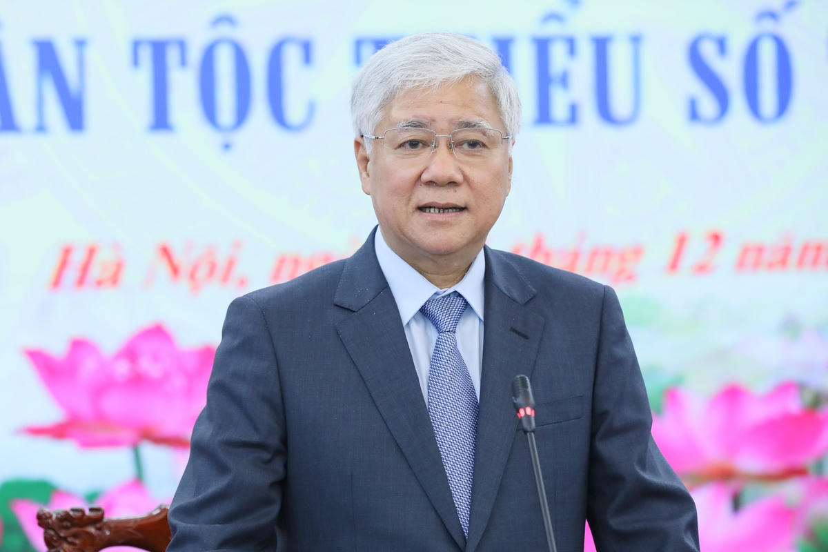 Chủ tịch Đỗ Văn Chiến phát biểu tại buổi gặp mặt.