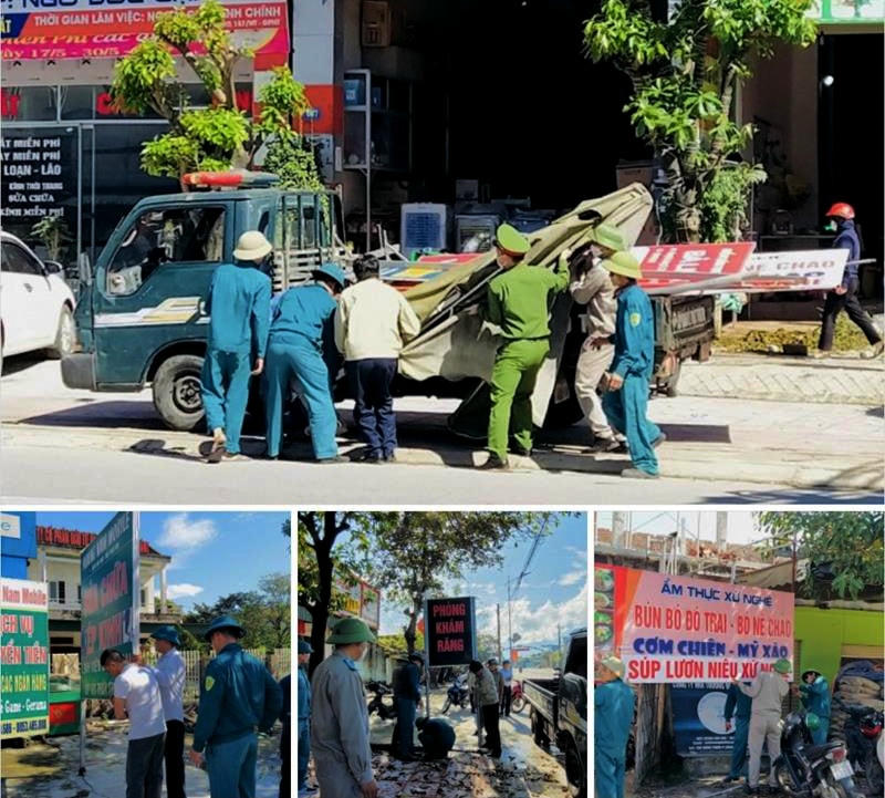 Phường Hưng Trí (thị xã Kỳ Anh) ra quân tăng cường chấn chỉnh, xử lý, giải tỏa hành lang an toàn giao thông, trật tự đô thị…