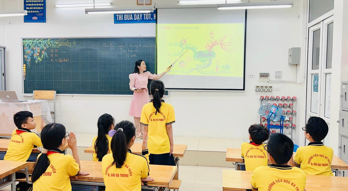 Một tiết học của cô Trang và học trò.