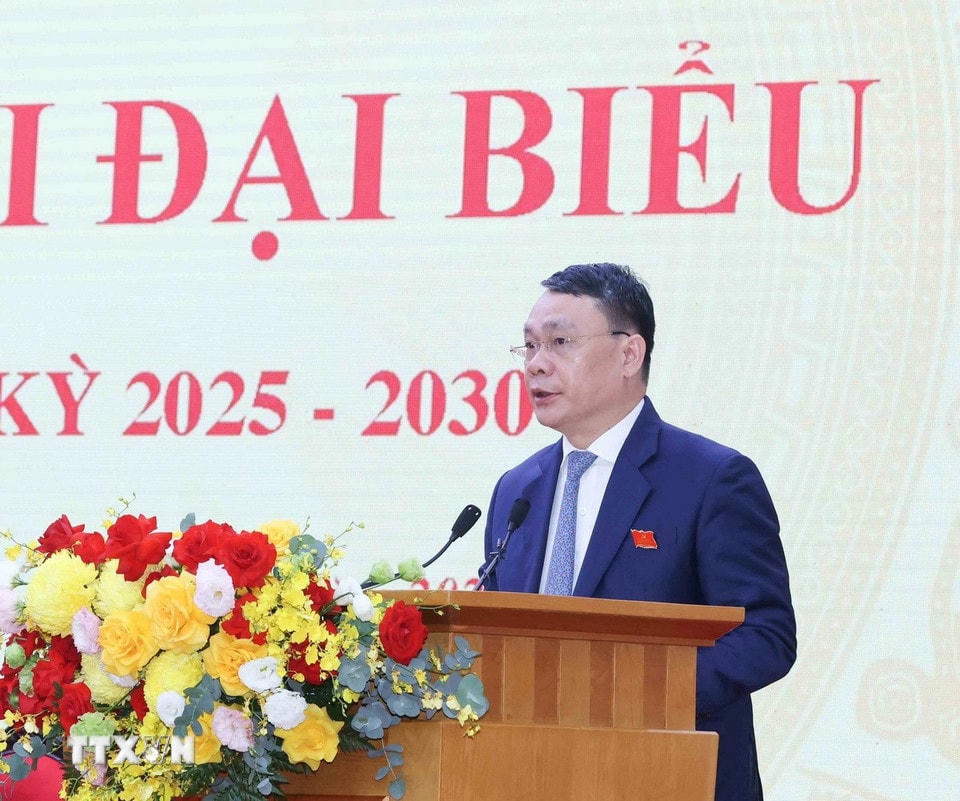 Đồng chí Đặng Khánh Toàn, Phó Chánh Văn phòng Trung ương Đảng phát biểu tại Đại hội. (Ảnh: Phương Hoa/TTXVN)