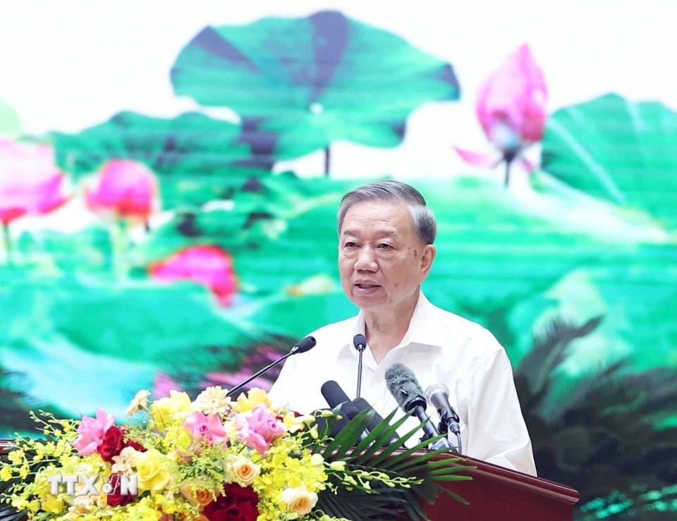 Tổng Bí thư Tô Lâm phát biểu. (Ảnh: Thống Nhất/TTXVN)