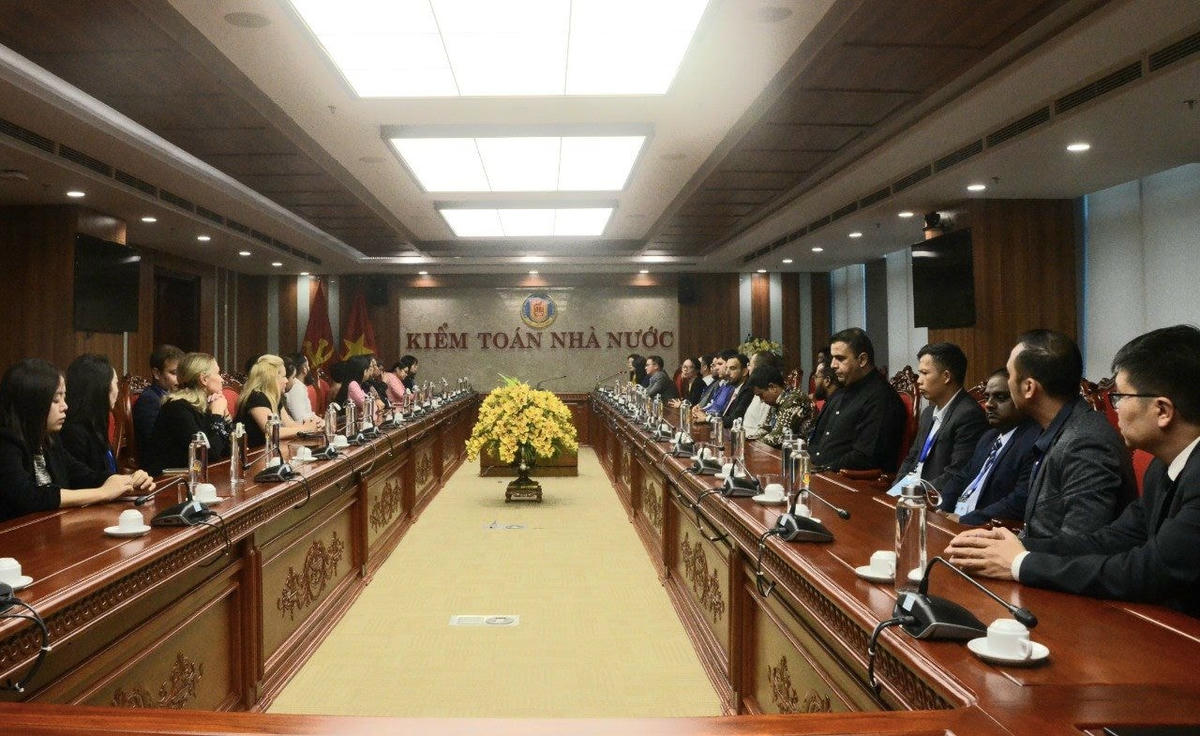 Quang cảnh buổi tiếp. Ảnh: TX