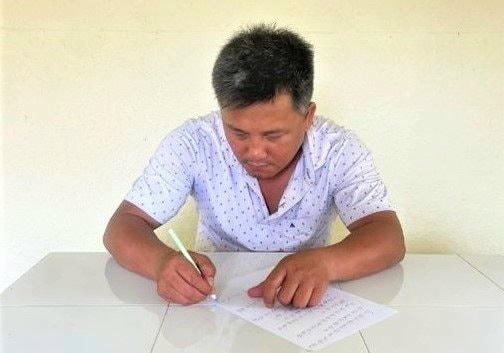 Đối tượng Phạm Thanh Vũ tại cơ quan điều tra. Ảnh CTV