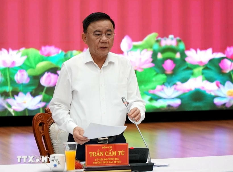 Ông Trần Cẩm Tú, Ủy viên Bộ Chính trị, Thường trực Ban Bí thư. (Ảnh: Quốc Dũng/TTXVN)