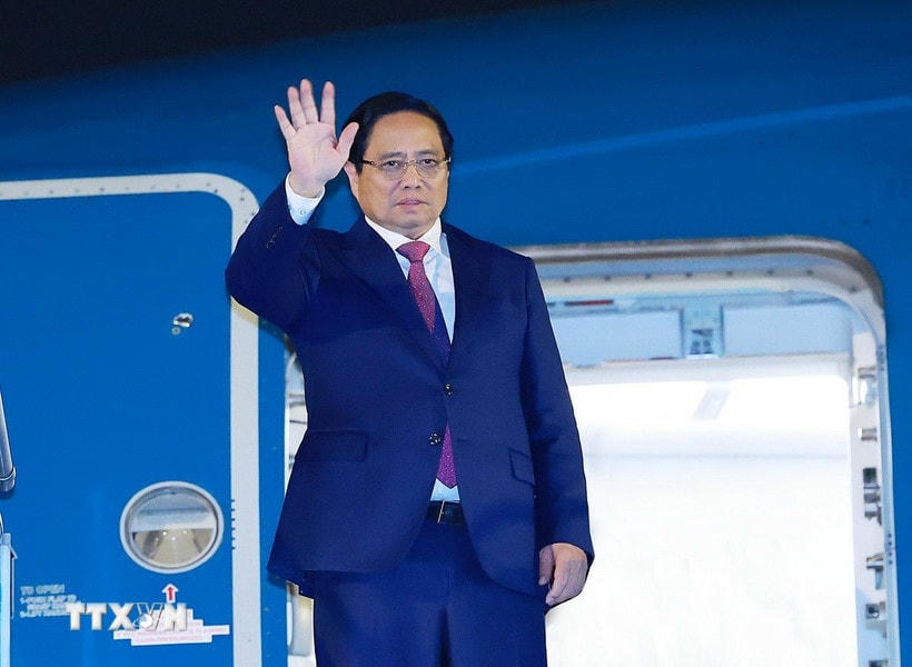 Thủ tướng Phạm Minh Chính lên đường tham dự Hội nghị Thượng đỉnh Tổ chức Hợp tác Thượng Hải (SCO) 2025 tại Trung Quốc. (Ảnh: Dương Giang/TTXVN)