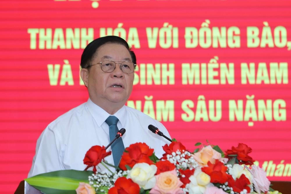 Ông Nguyễn Trọng Nghĩa, Ủy viên Bộ Chính trị, Bí thư Trung ương Đảng, Trưởng Ban Tuyên giáo Trung ương phát biểu chỉ đạo tại buổi hội thảo. Ảnh: Nguyễn Chung.