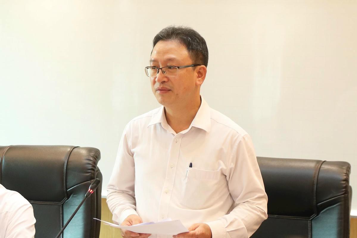 Ông Nguyễn Văn Thanh, Ủy viên Đoàn Chủ tịch, Trưởng Ban Dân tộc, Tôn giáo và Kiều bào UBTƯ MTTQ Việt Nam phát biểu tại cuộc họp. Ảnh: Tiến Đạt.