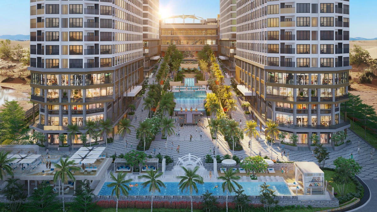 60 lô shophouse APEC Mandala Wyndham độc quyền phục vụ hàng ngàn du khách lưu trú tại gần 3000 căn condotel dự án.