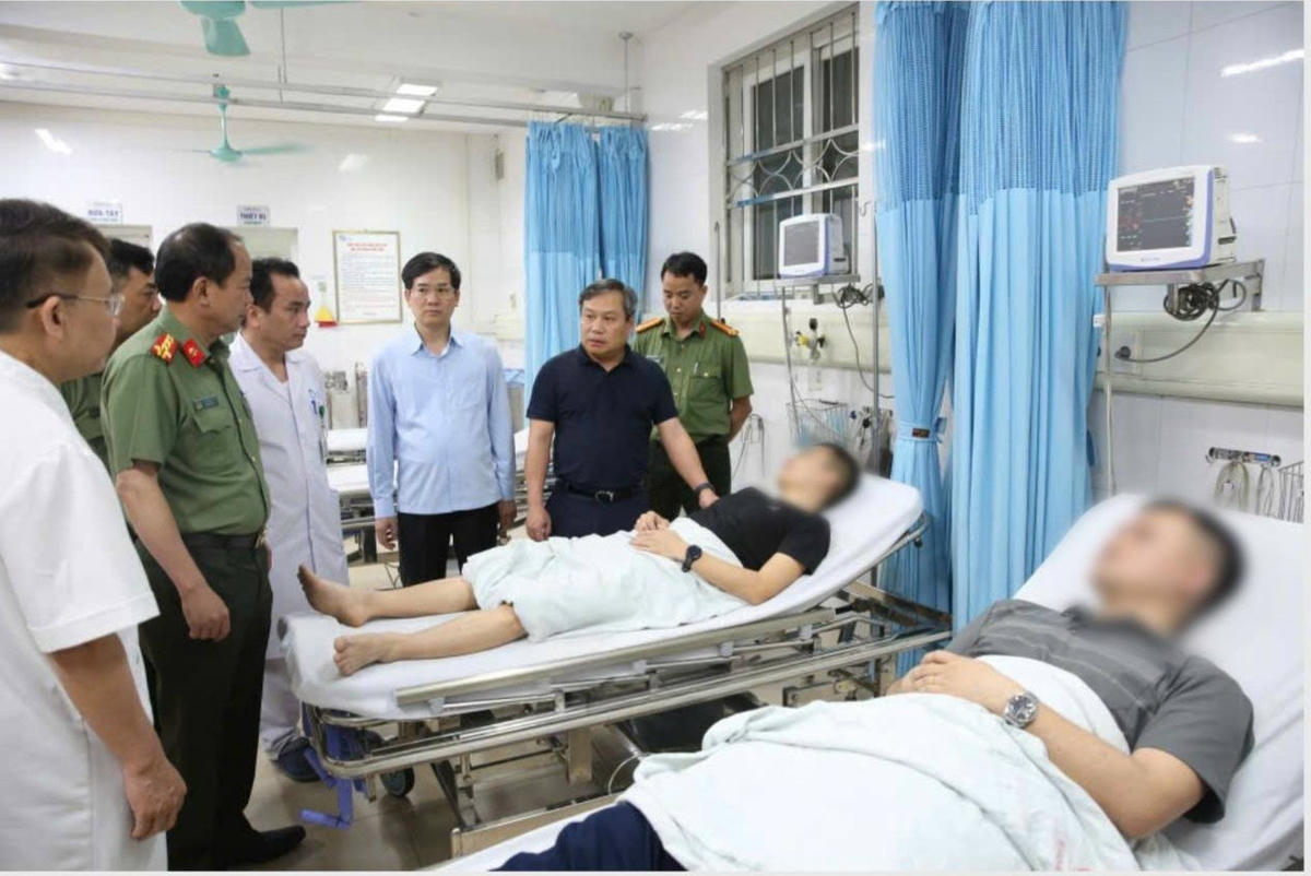 Vũ Đại Thắng, Bí thư Tỉnh ủy, thăm hỏi, động viên cán bộ công an bị thương khi làm nhiệm vụ.