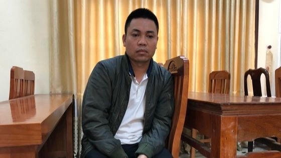 Nguyễn Đức Phương tại cơ quan Công an. Ảnh: T.K.