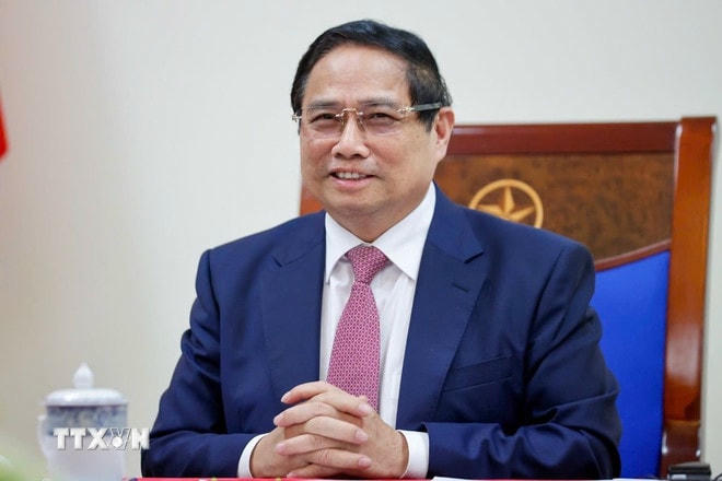 Thủ tướng Phạm Minh Chính điện đàm với Thủ tướng Malaysia Anwar Ibrahim. (Ảnh: Dương Giang/TTXVN) ttxvn-thu-tuong-pham-minh-chinh-dien-dam-voi-thu-tuong-malaysia-0604-2.jpg