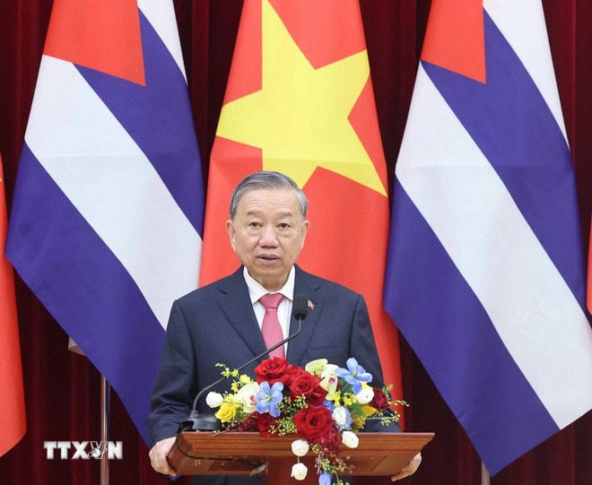 Tổng Bí thư Tô Lâm phát biểu. (Ảnh: Thống Nhất/TTXVN) ttxvn-to-lam-2-resize.jpg