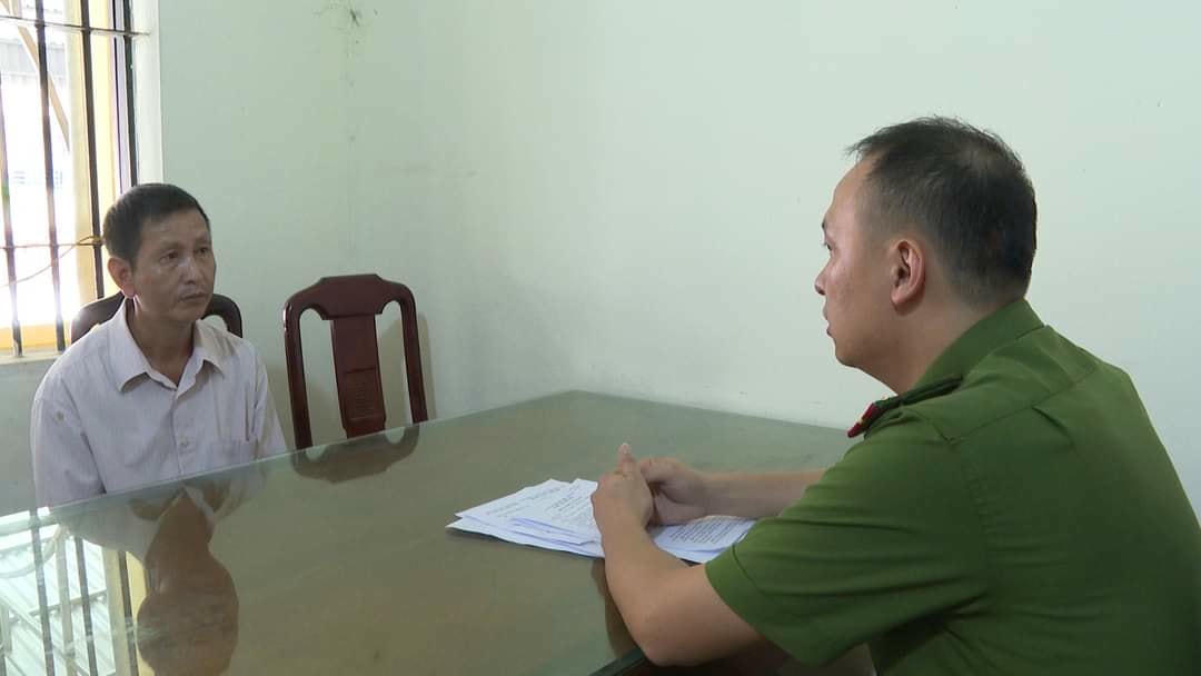 Đối tượng Phương tại CQĐT. Ảnh: Công an tỉnh Phú Thọ