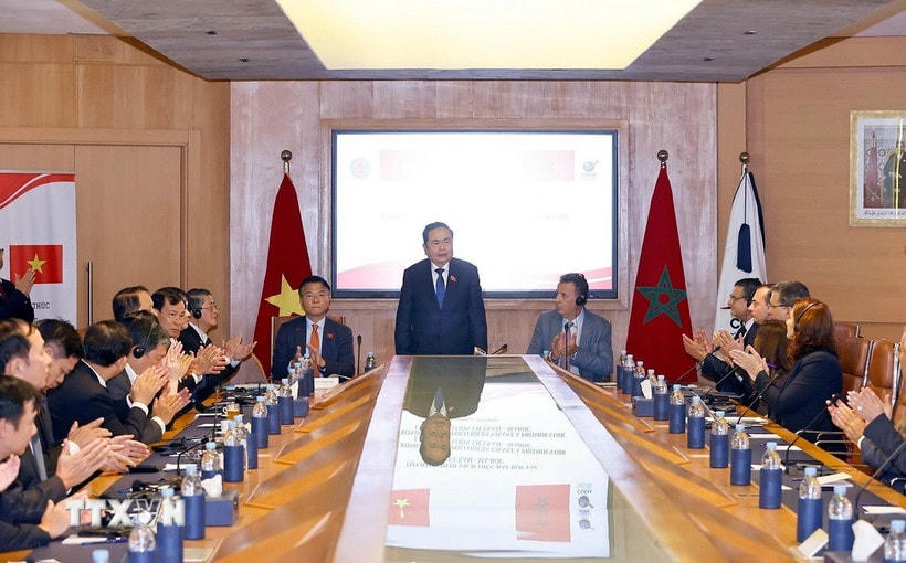 Chủ tịch Quốc hội Trần Thanh Mẫn dự khai mạc Tọa đàm chính sách thúc đẩy hợp tác kinh tế, thương mại và đầu tư Việt Nam - Maroc. (Ảnh: Doãn Tấn/TTXVN)