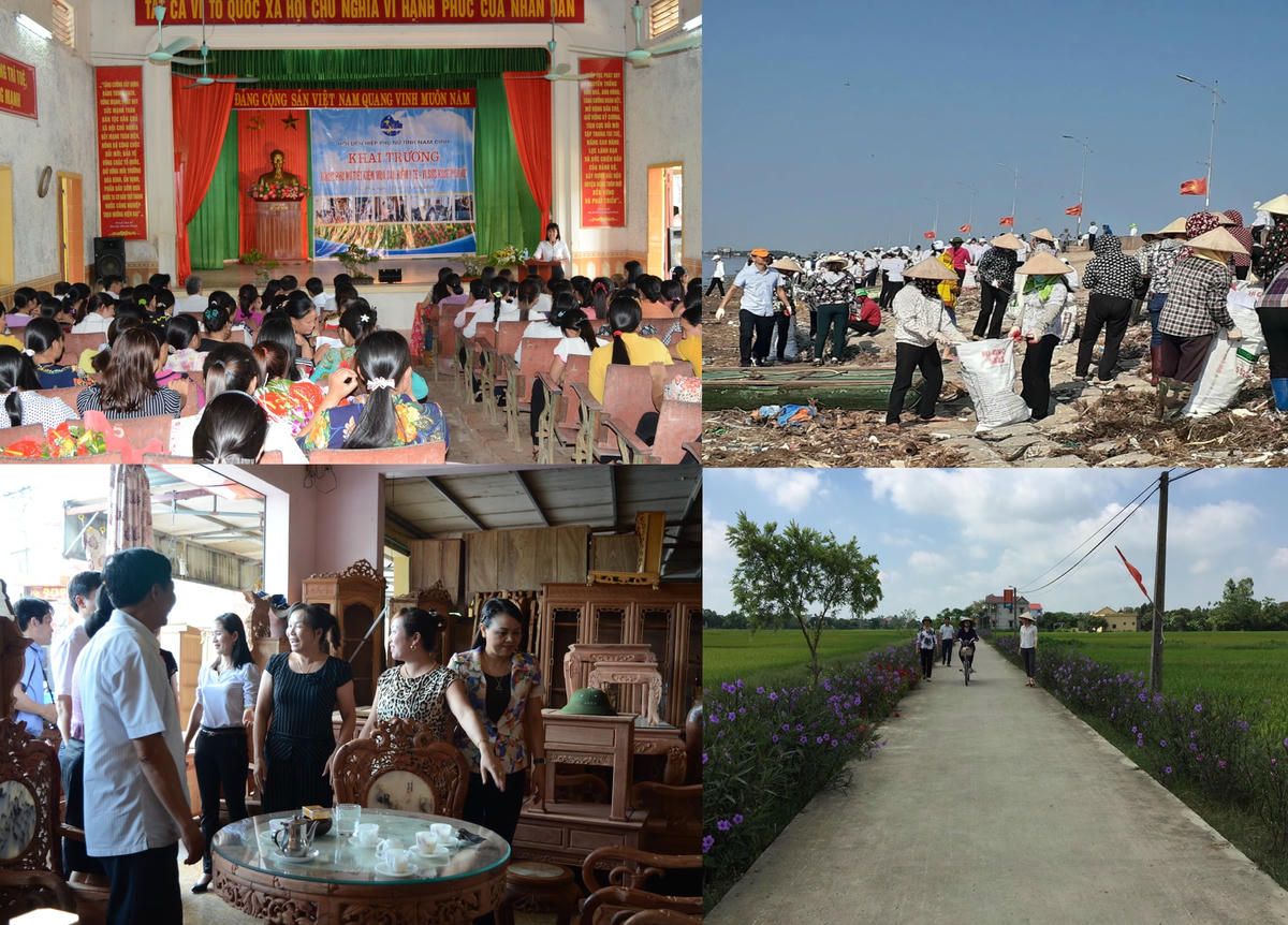 Phụ nữ Nam Định ngày nay không chỉ tích cực tham gia phát triển kinh tế mà còn tích cực tham gia bảo vệ môi trường.