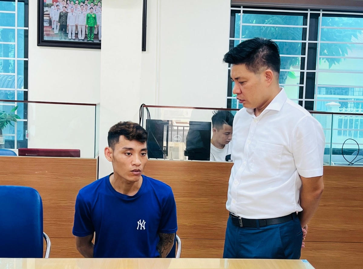 Nghi phạm tại cơ quan điều tra. Ảnh Công an tỉnh Lào Cai