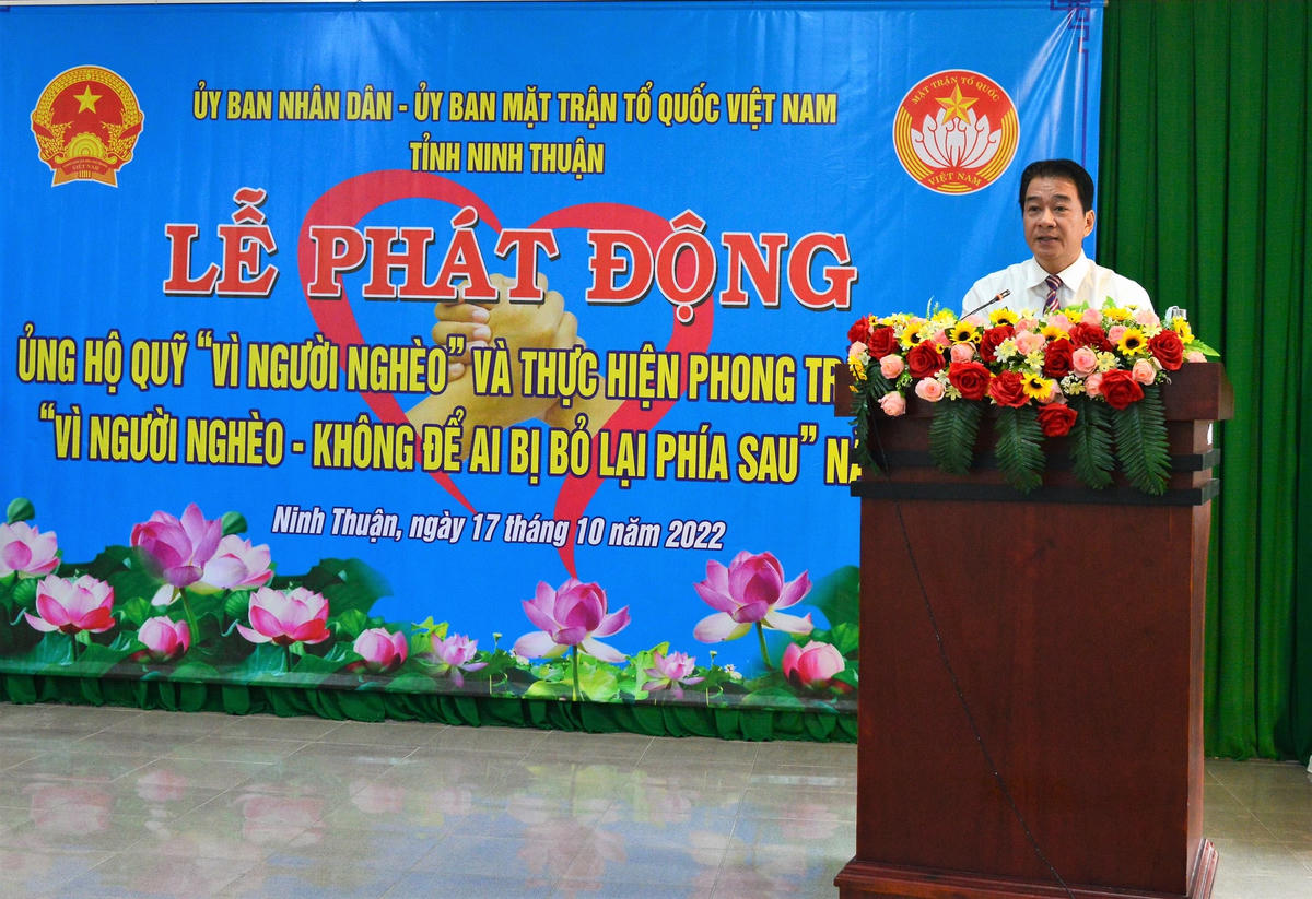 Ông Nguyễn Long Biên, Phó Chủ tịch UBND tỉnh Ninh Thuận, Phát biểu tại  buổi Lễ.