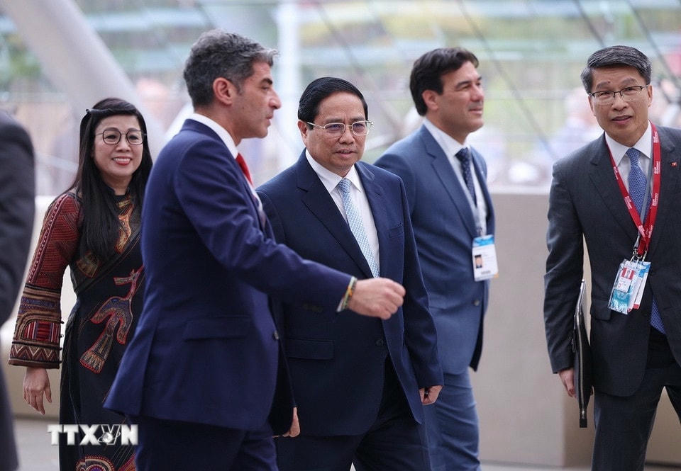 Thủ tướng Phạm Minh Chính đến dự Hội nghị Đại dương của Liên hợp quốc lần thứ 3. (Ảnh: Dương Giang/TTXVN)