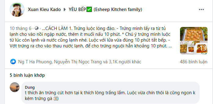 Hội Yêu bếp hướng dẫn món ngon trong mùa dịch Covid-19. Ảnh: Chụp màn hình group Yêu Bếp