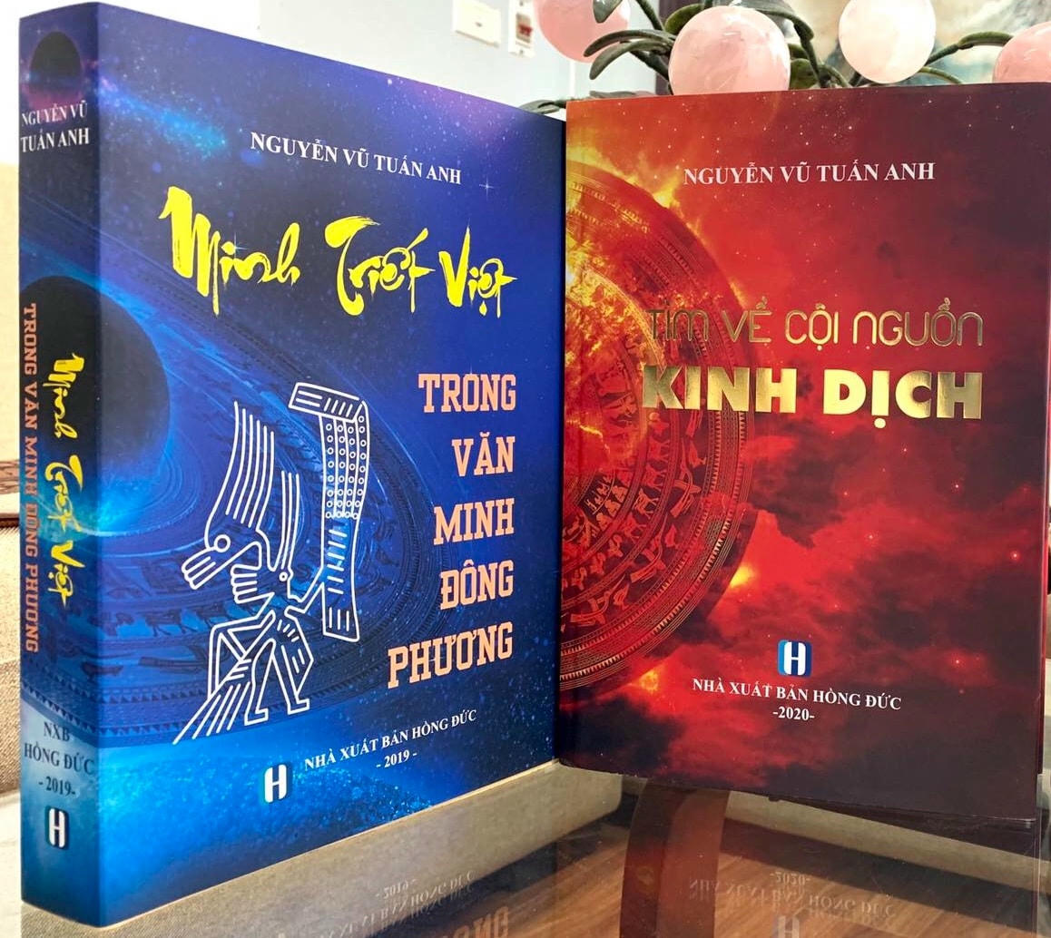 Trang bìa hai cuốn sách Tìm về cội nguồn Kinh dịch và Minh triết Việt trong văn minh Đông phương.