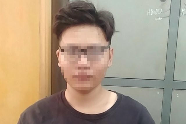 Đối tượng Đạt lúc bị bắt giữ.