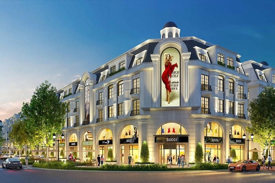 Mặt tiền shophouse lên đến 9m mở ra không gian kinh doanh rộng thoáng, thu hút tài lộc.