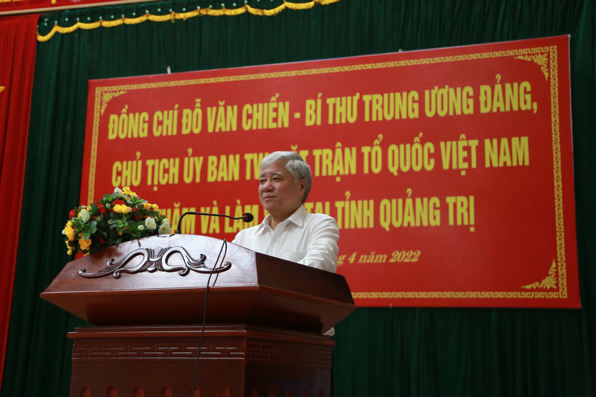 Chủ tịch UBTƯ MTTQVN phát biểu tại buổi làm việc.