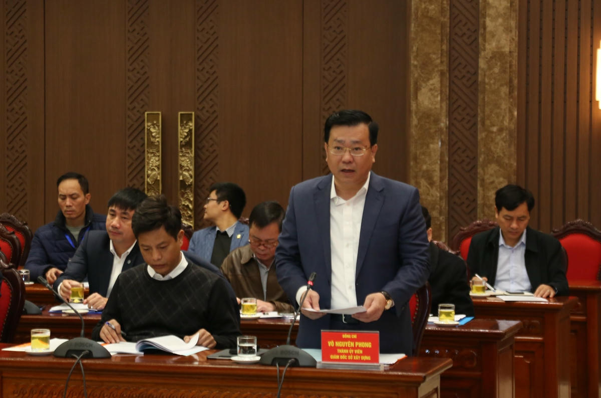 Giám đốc Sở Xây dựng Võ Nguyên Phong phát biểu tại buổi làm việc