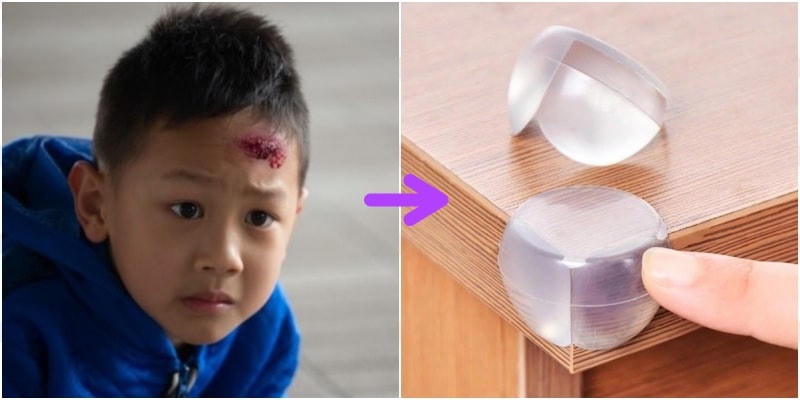 Để tránh bé bị va đầu vào góc nhọn ở bàn, tủ... bạn nên mua các miếng bịt góc cạnh như này.
