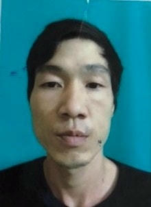 Đối tượng Trung tại cơ quan công an.