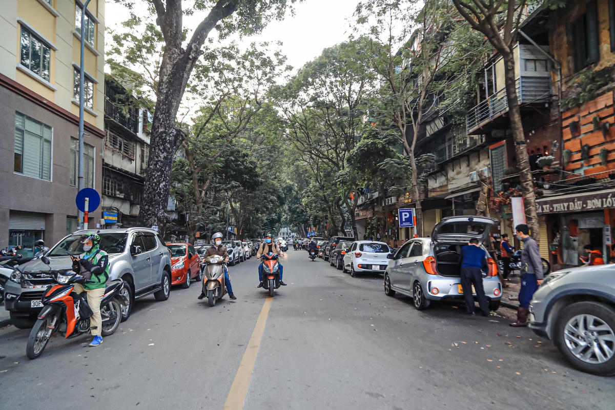 Hầu hết, hai bên vỉa hè dọc 5 tuyến phố được thiết kế khá hẹp, trồng nhiều cây xanh.