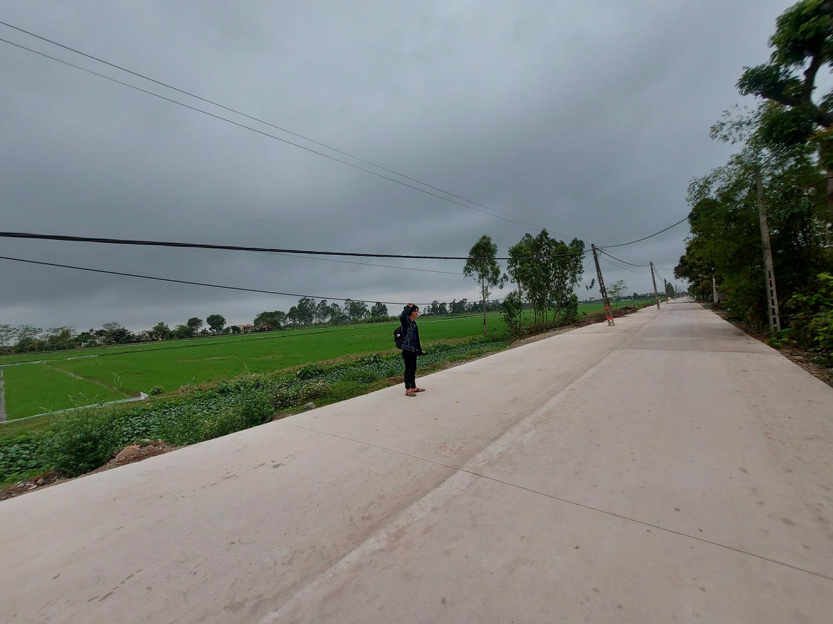 Dây điện võng xuống quá thấp. Từ vị trí đứng ở mặt đường có thể dễ dàng đụng phải.