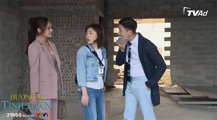 Chuyện tình tay ba của Long (Mạnh Trường), Nam (Phương Oanh) và Thy (Thu Quỳnh) trong Hương vị tình thân.