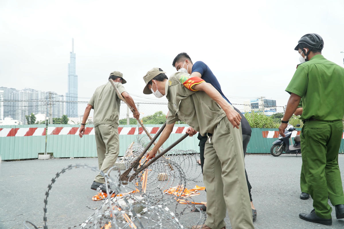 Rào chắn tại một số nơi trên phường An Khánh, TP Thủ Đức đã được tháo dỡ.