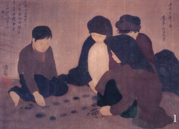 Tranh “Chơi ô ăn quan” của Nguyễn Phan Chánh.