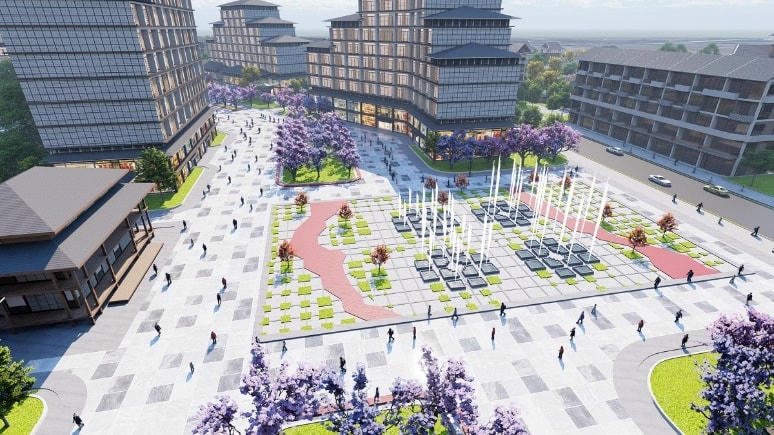 Quần thể nghỉ dưỡng Sun Beauty Onsen sẽ nâng tầm giá trị cho nguồn khoáng nóng quý hiếm Quảng Xương. Ảnh phối cảnh minh họa.