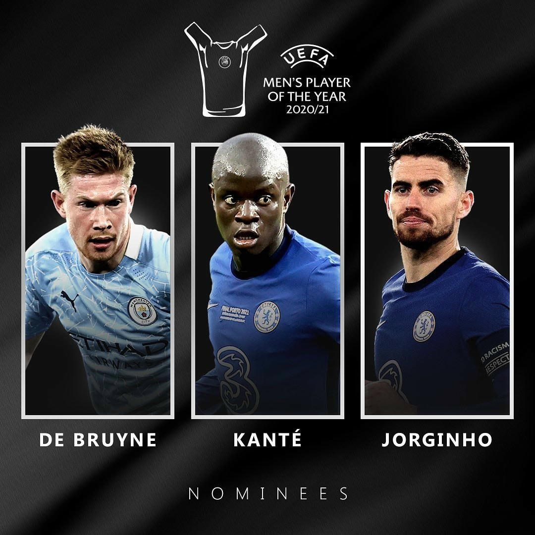 Bruyne (Man City) khó cạnh tranh danh hiệu này với Kante (Chelsea) và Jorginho (Chelsea).