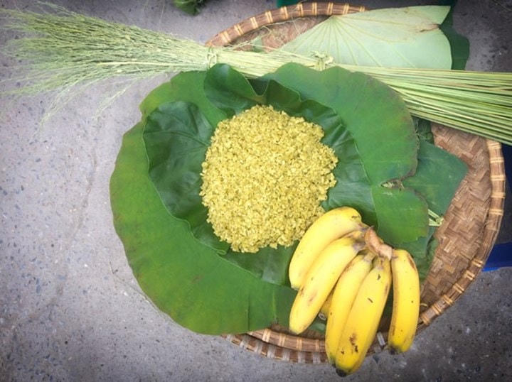 Mùa cốm xanh về thơm bàn tay nhỏ…