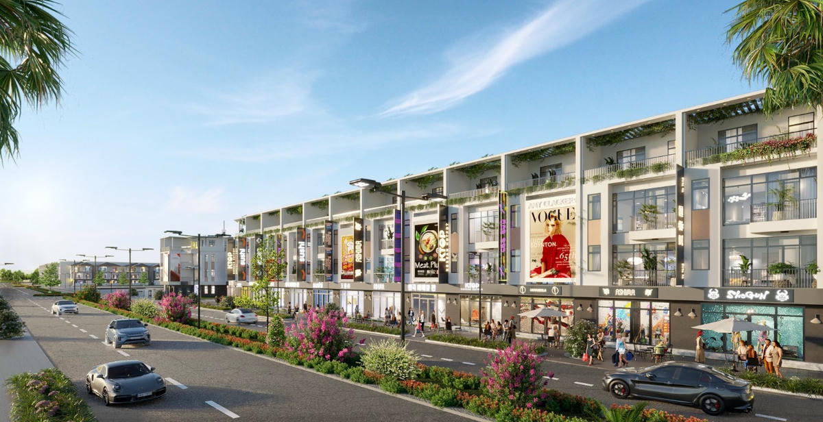 Dãy shophouse mặt đường 28m Kosy Lita Ha Nam.