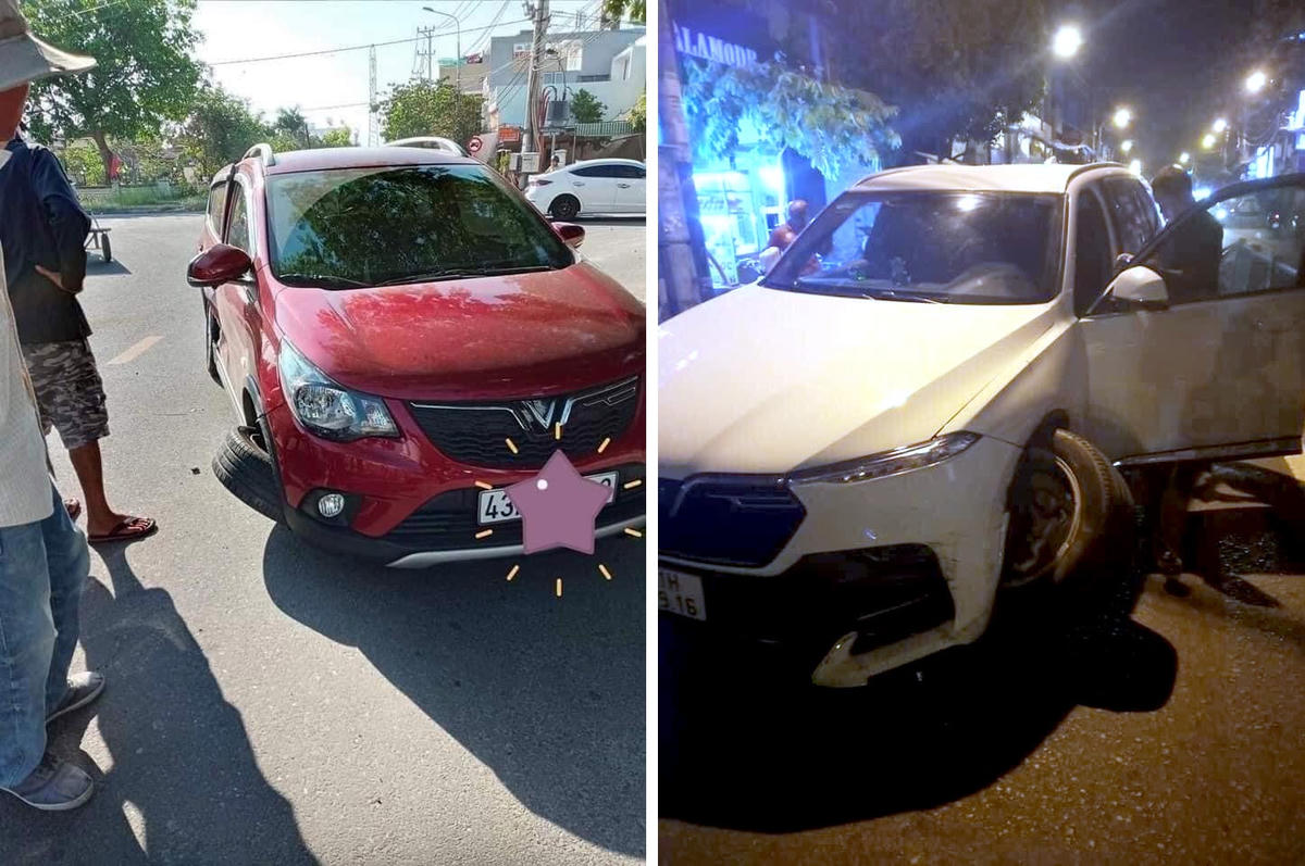 Hai xe VinFast gặp tai nạn.