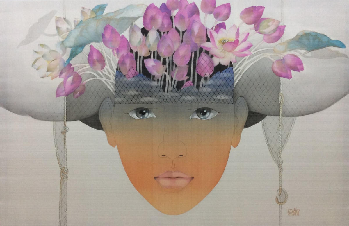 Tranh lụa của họa sĩ Vũ Đình Tuấn.