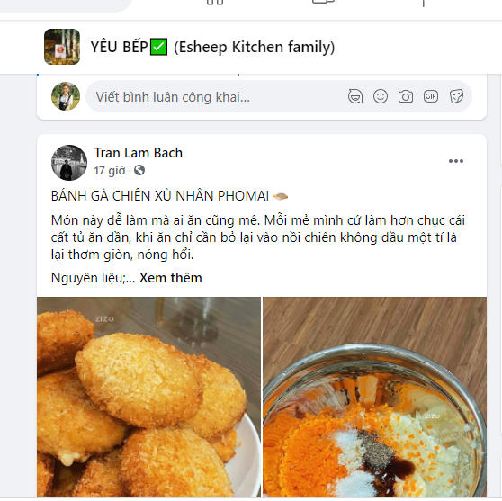 Hội Yêu bếp hướng dẫn món ngon trong mùa dịch Covid-19. Ảnh: Chụp màn hình group Yêu Bếp