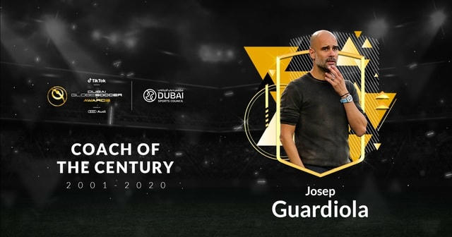 HLV Pep Guardiola vượt qua Zidane và Sir Alex Ferguson nhận giải HLV xuất sắc nhất thế kỷ.